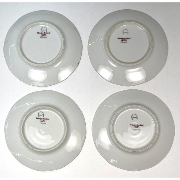 Lot 4 Theodore Haviland Limoges 1925-36 Miami Ivory Floral 6.5" BREAD PLATES - Picture 3 of 4
